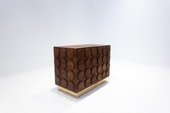 Contemporary Italian Chest, Wood and Brass, 2 doors, Italy