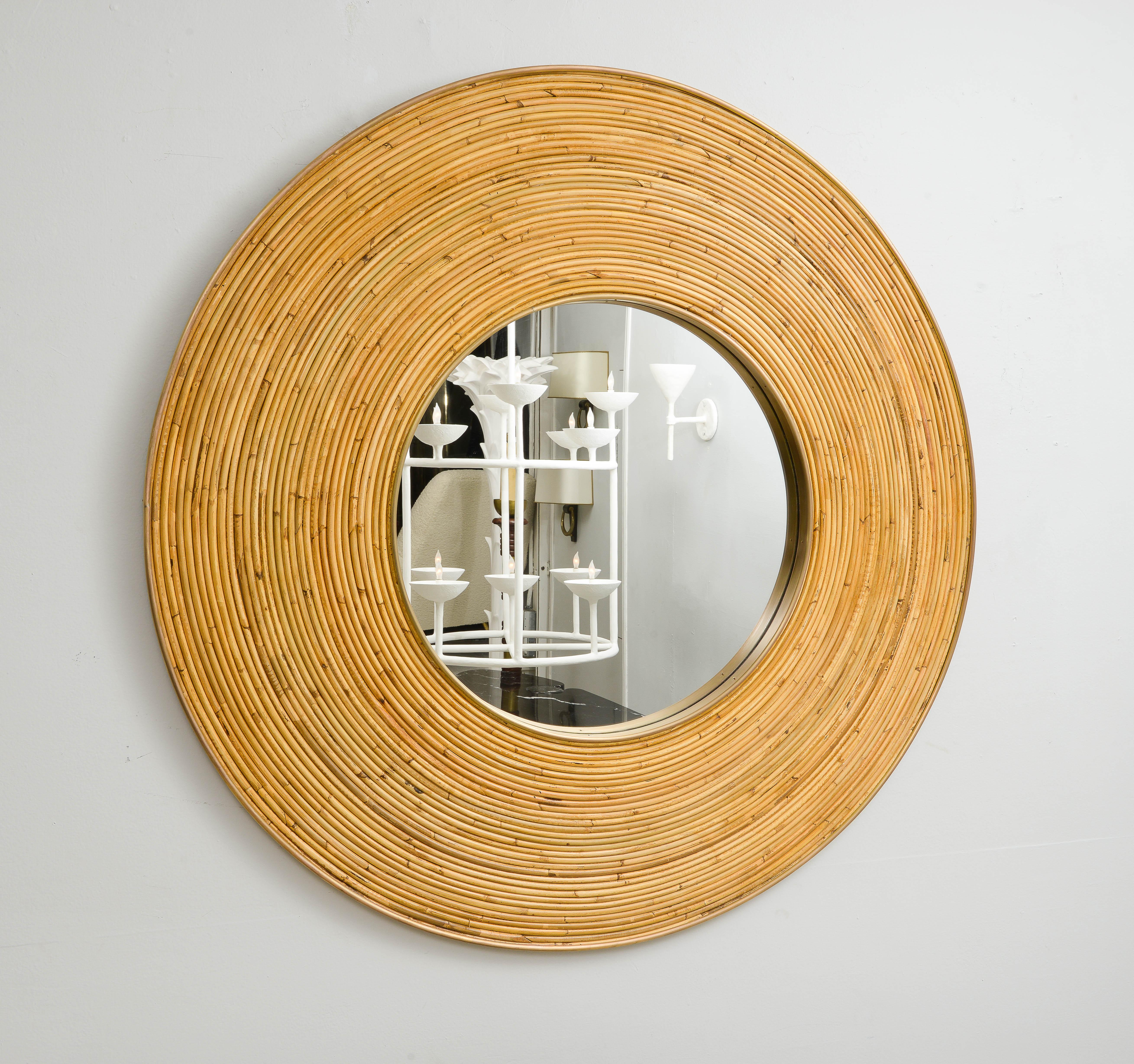 Contemporary Italian Circular Rattan Mirror
One mirror is currently available.