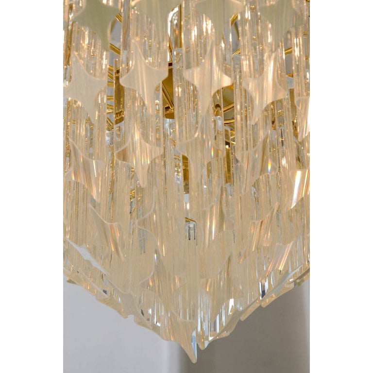 Contemporary Italian Crystal 'Cake' Chandelier For Sale 1