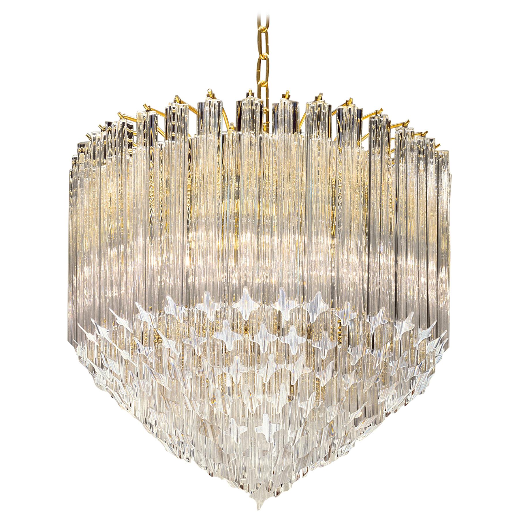 Contemporary Italian Crystal 'Cake' Chandelier For Sale