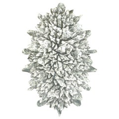 Contemporary Italian Crystal Clear Glass Oval Silver Flush Mount / Sconce