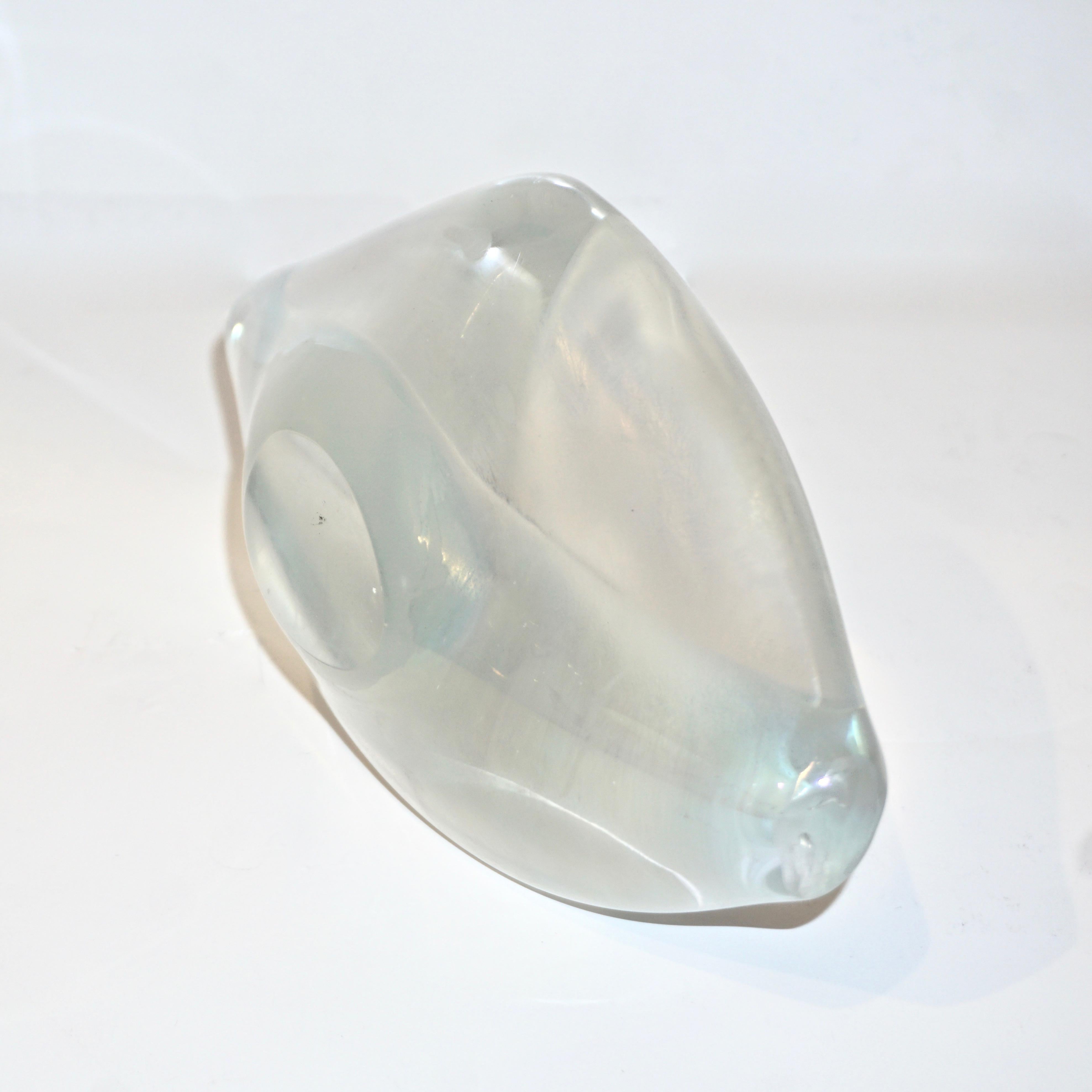 Hand-Crafted Contemporary Italian Crystal Murano Glass Lips Decorative Art Modern Sculpture