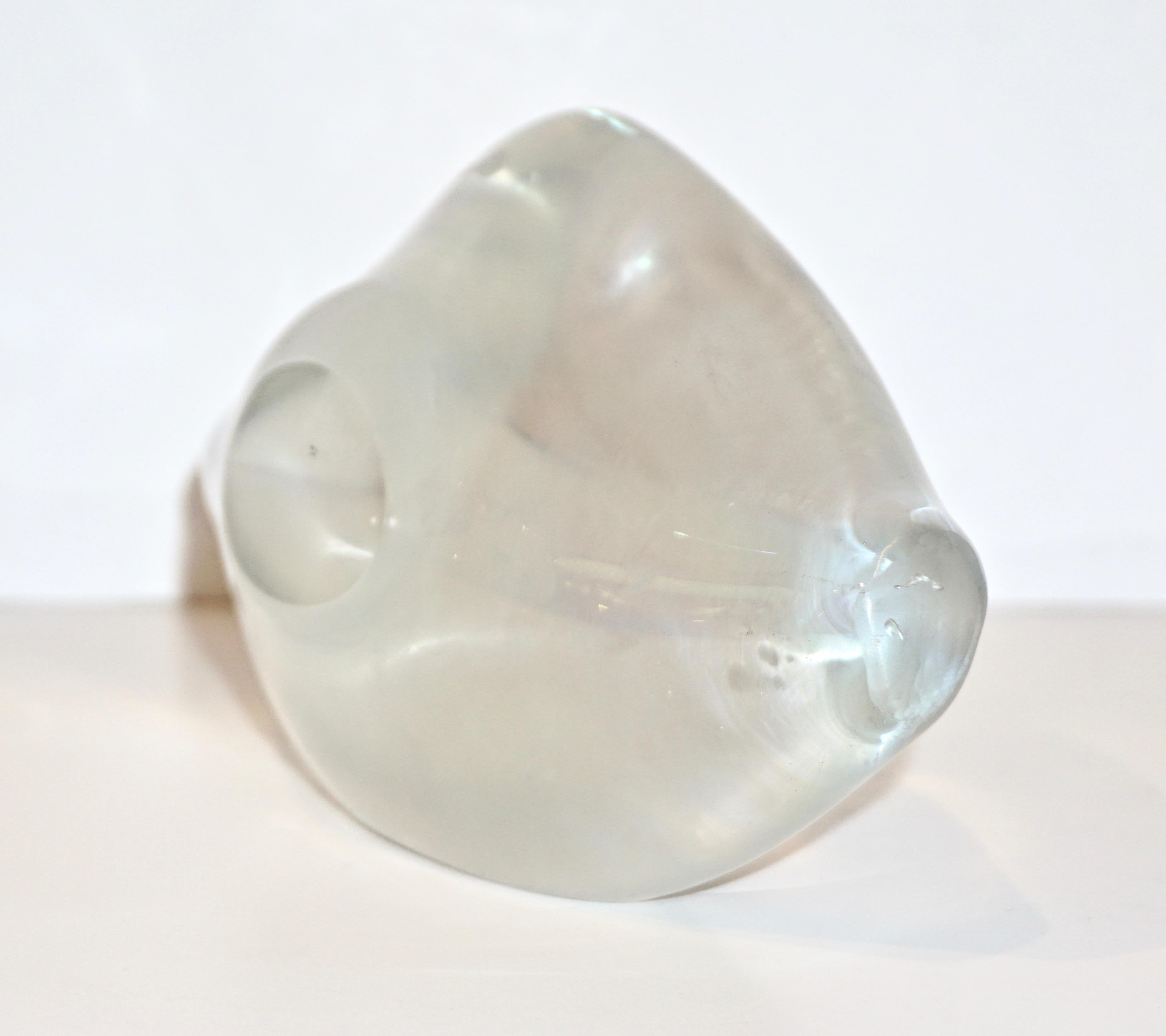 Contemporary Italian Crystal Murano Glass Lips Decorative Art Modern Sculpture 3