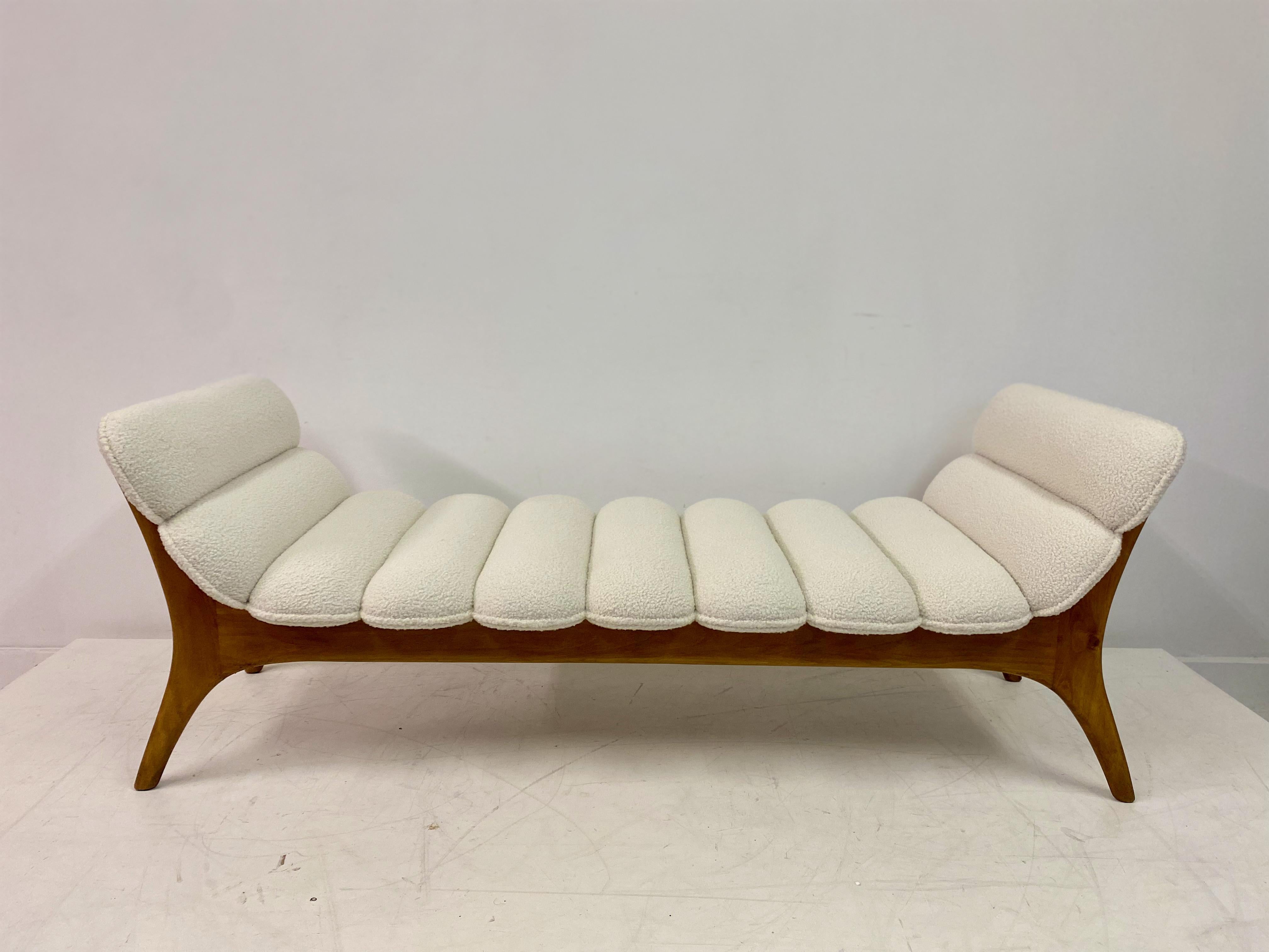 Mid-Century Modern Contemporary Italian Daybed in Boucle