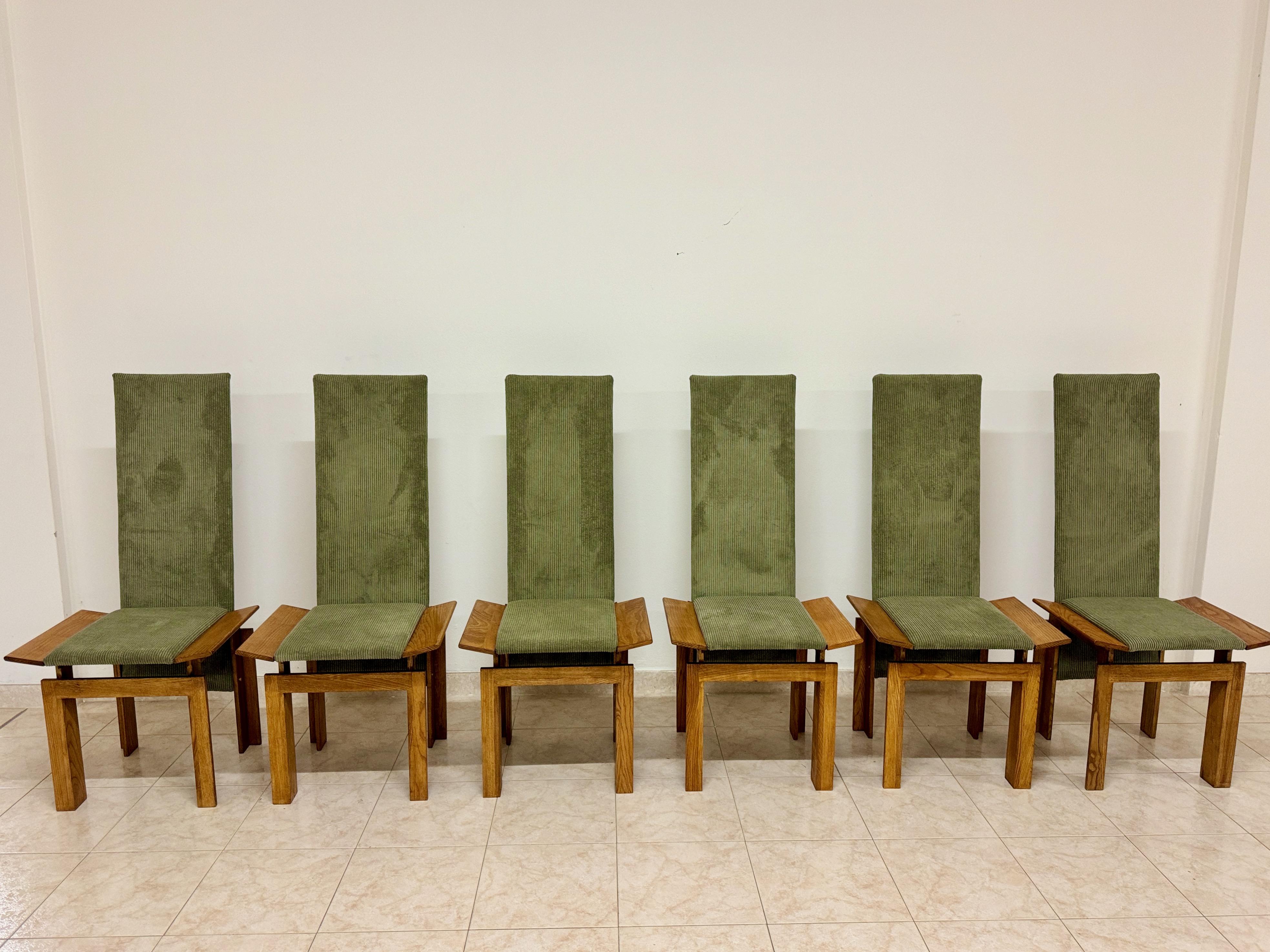 Dining chairs

Ash frames

Fabric seats

Made in Italy

Contemporary

If not held in stock then will be made to order

These contemporary dining chairs exhibit a minimalist yet striking design, characterized by their tall, rectangular backrests and