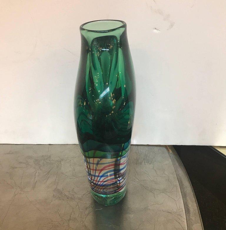 Contemporary Italian Eye Catching Art Glass Vase by Oggetti 1