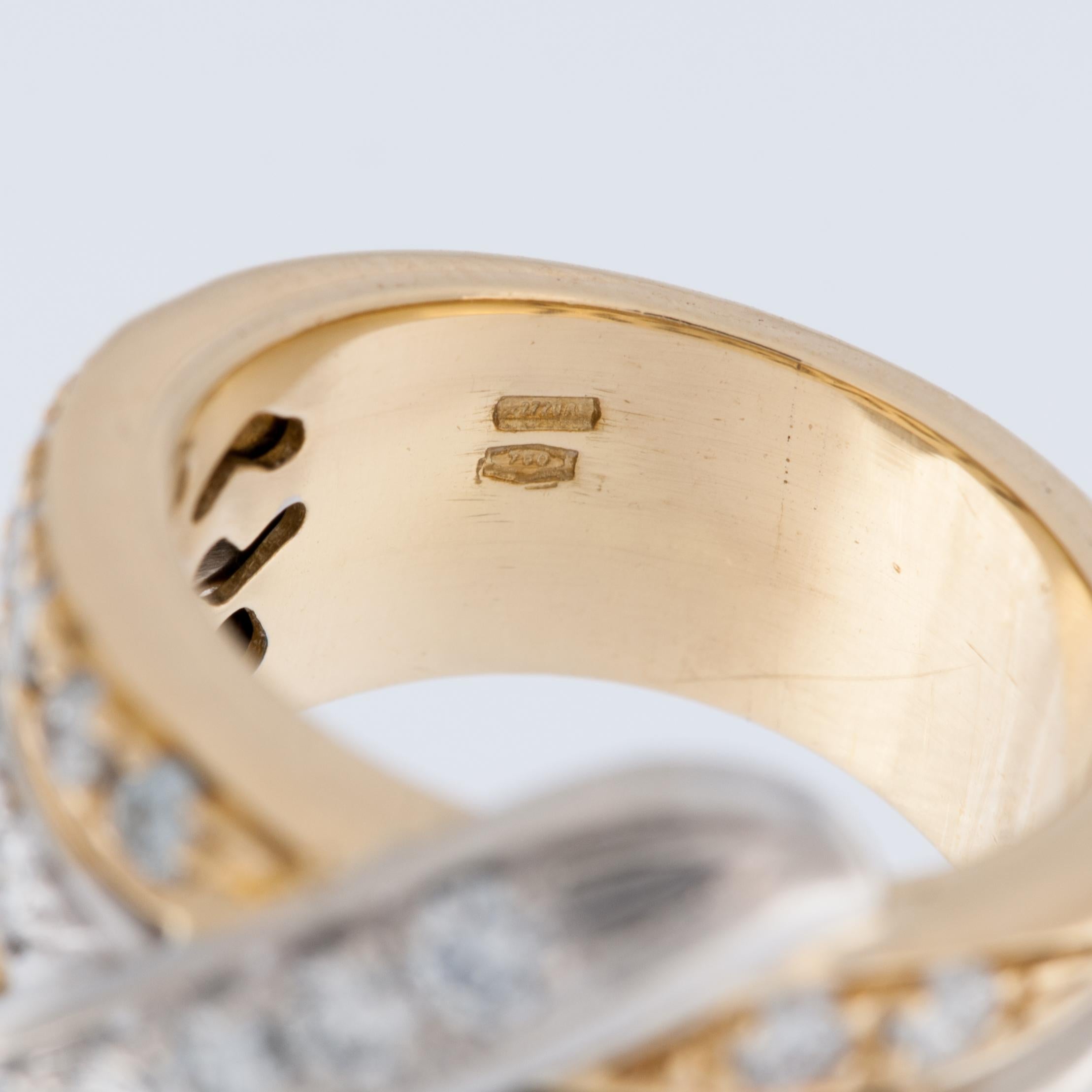 Bague italienne contemporaine en or 18 carats avec diamant en vente 1
