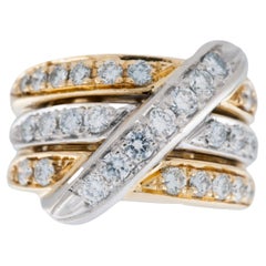 Contemporary Italian Fashion Diamond Ring 18 karat Gold