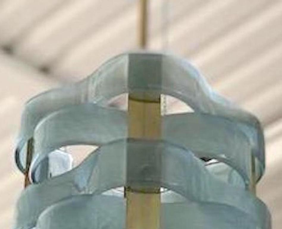 Organico moderno Ciondolo italiano personalizzabile contemporaneo Fontana Arte Acqua in vetro di Murano in ottone in vendita