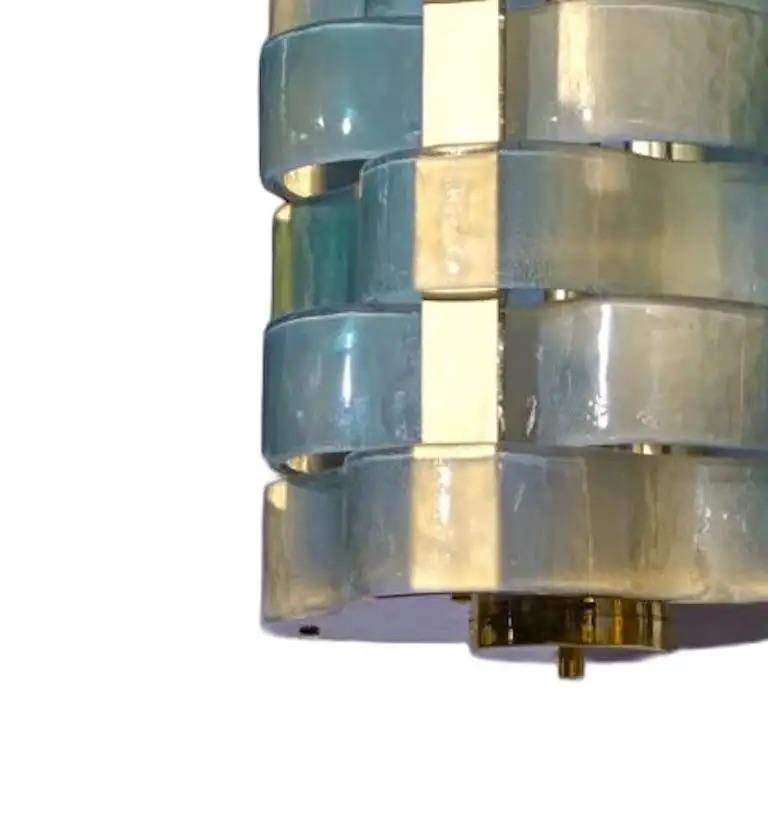 Satinato Ciondolo italiano personalizzabile contemporaneo Fontana Arte Acqua in vetro di Murano in ottone in vendita