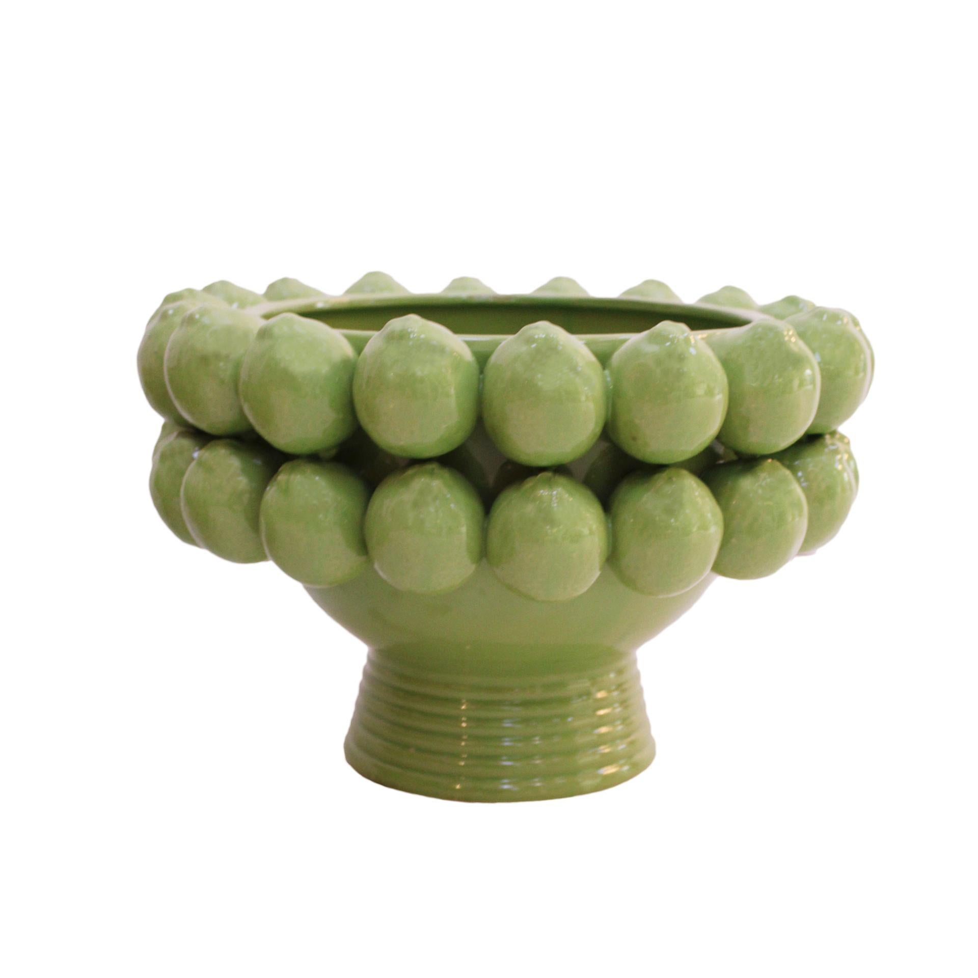 Contemporary Italian Fruit Bowl, Ceramic Vase with Fruit Motifs In Good Condition For Sale In Madrid, ES