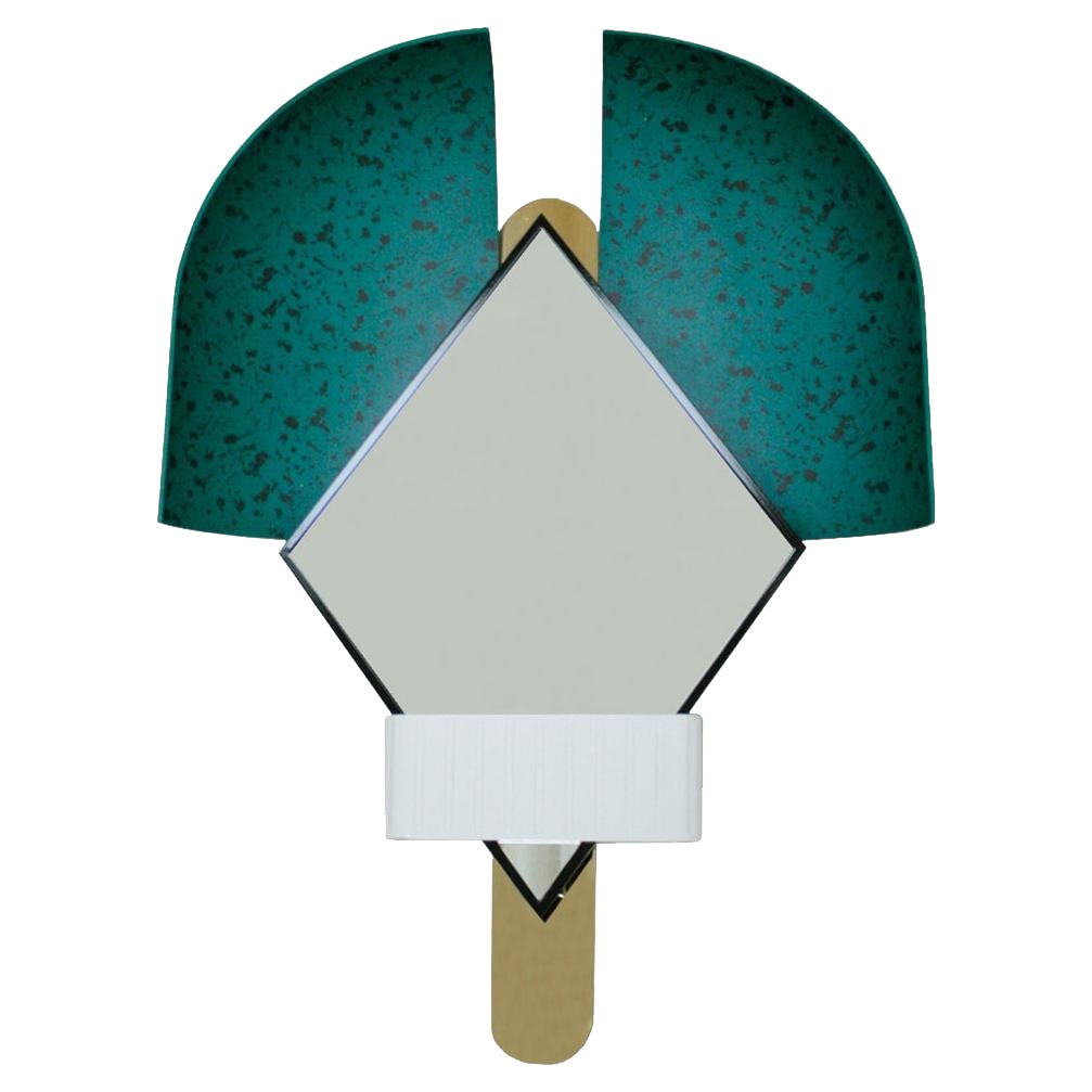 Contemporary Italian Green "Bonnet" Mirror Designed by Elena Salmistraro