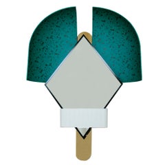 Contemporary Italian Green "Bonnet" Mirror Designed by Elena Salmistraro