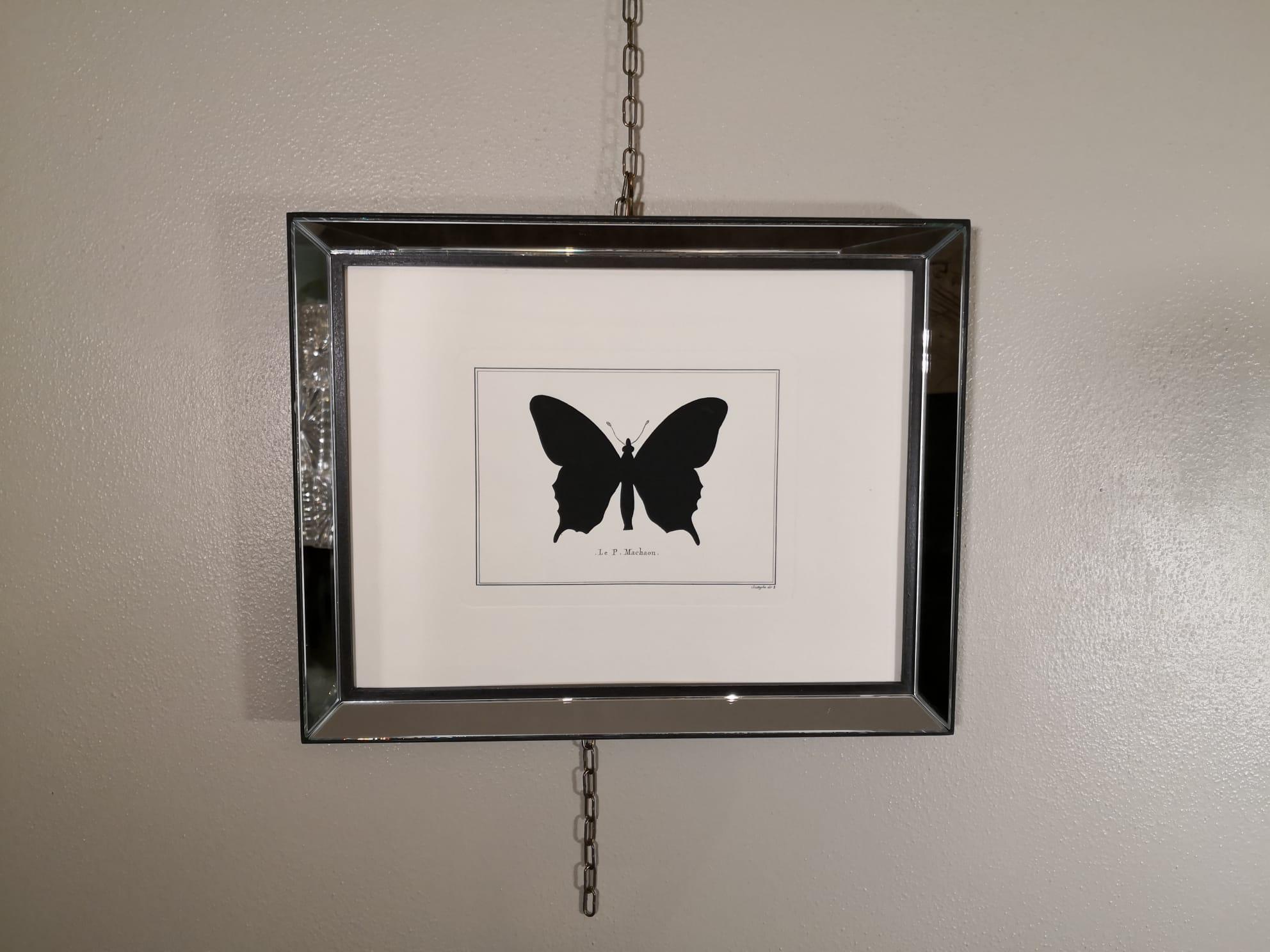 Artistic decorative hand water coloured print representing a Papilio Machaon butterfly.
This print has been pressed with an ancient press called 