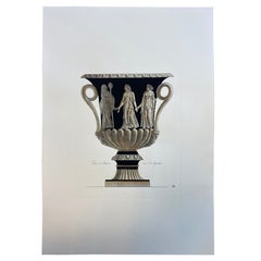 Contemporary Italian Hand Coloured Antique Roman Vase Print " in S.Agostino"