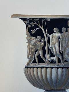 Stampa contemporanea di un vaso romano colorato a mano " nella Galleria Giustiniani".