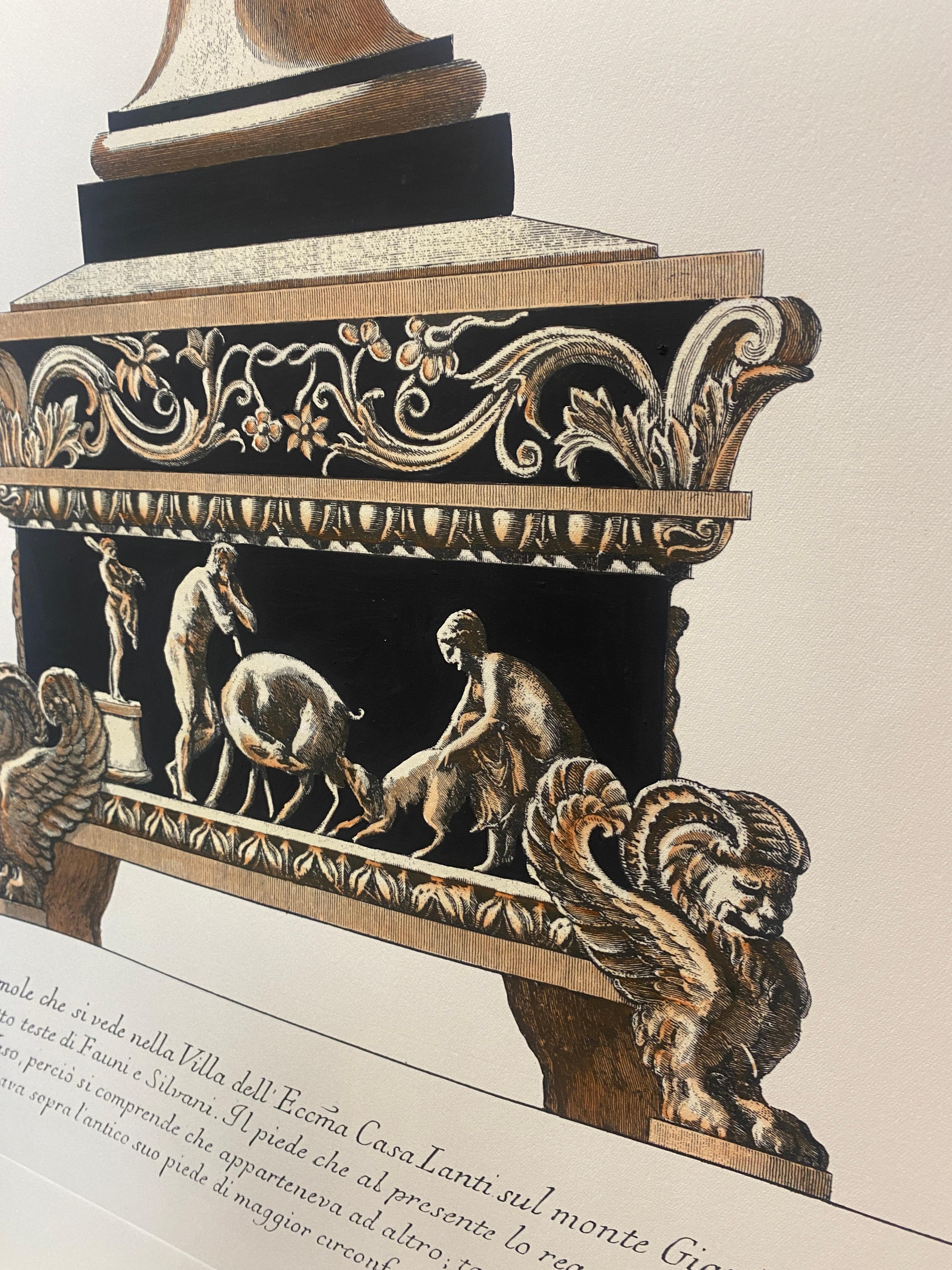 Stampa contemporanea di un vaso colorato a mano in Villa Lante G.B Piranesi 2 di 2 In condizioni Nuovo in vendita a Scandicci, Florence