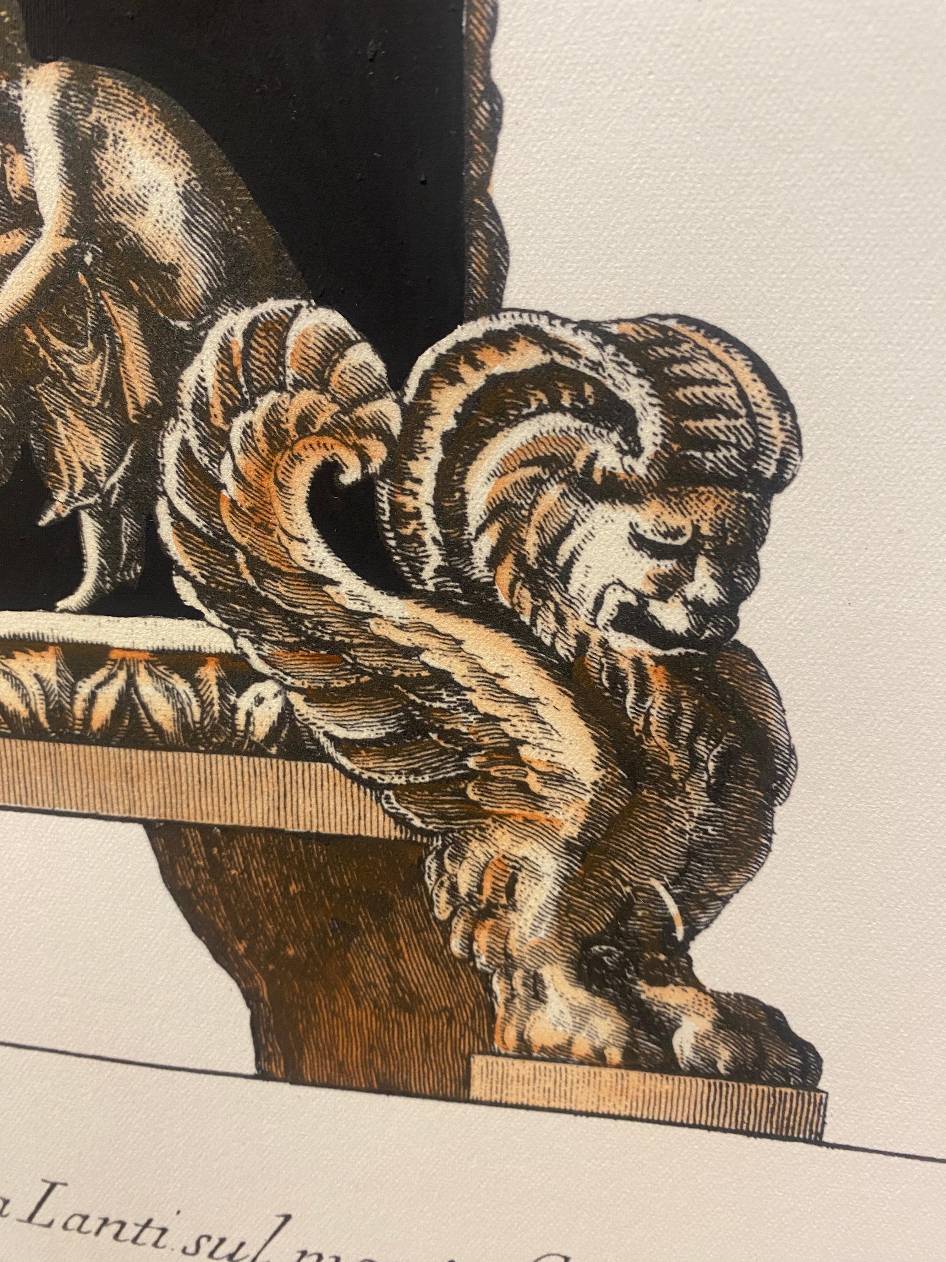 Stampa contemporanea di un vaso colorato a mano in Villa Lante G.B Piranesi 2 di 2 in vendita 1