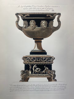 Contemporary Italian Hand Coloured Vase Print in Villa Lante G.B Piranesi 2 von 2