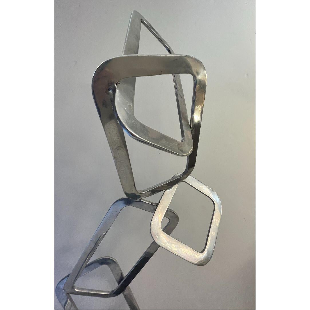 Contemporary Italian Hand-Made Customizable Aluminium Geometric Modern Sculpture For Sale 3