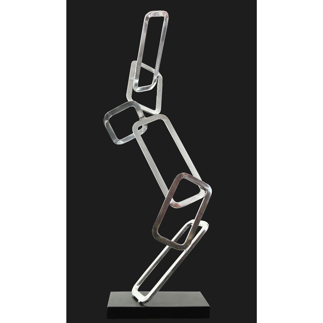 Contemporary Italian Hand-Made Customizable Aluminium Geometric Modern Sculpture For Sale 5