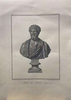Contemporary Italian Hand Printed Antique Roman Emperor Bust "Nerone"