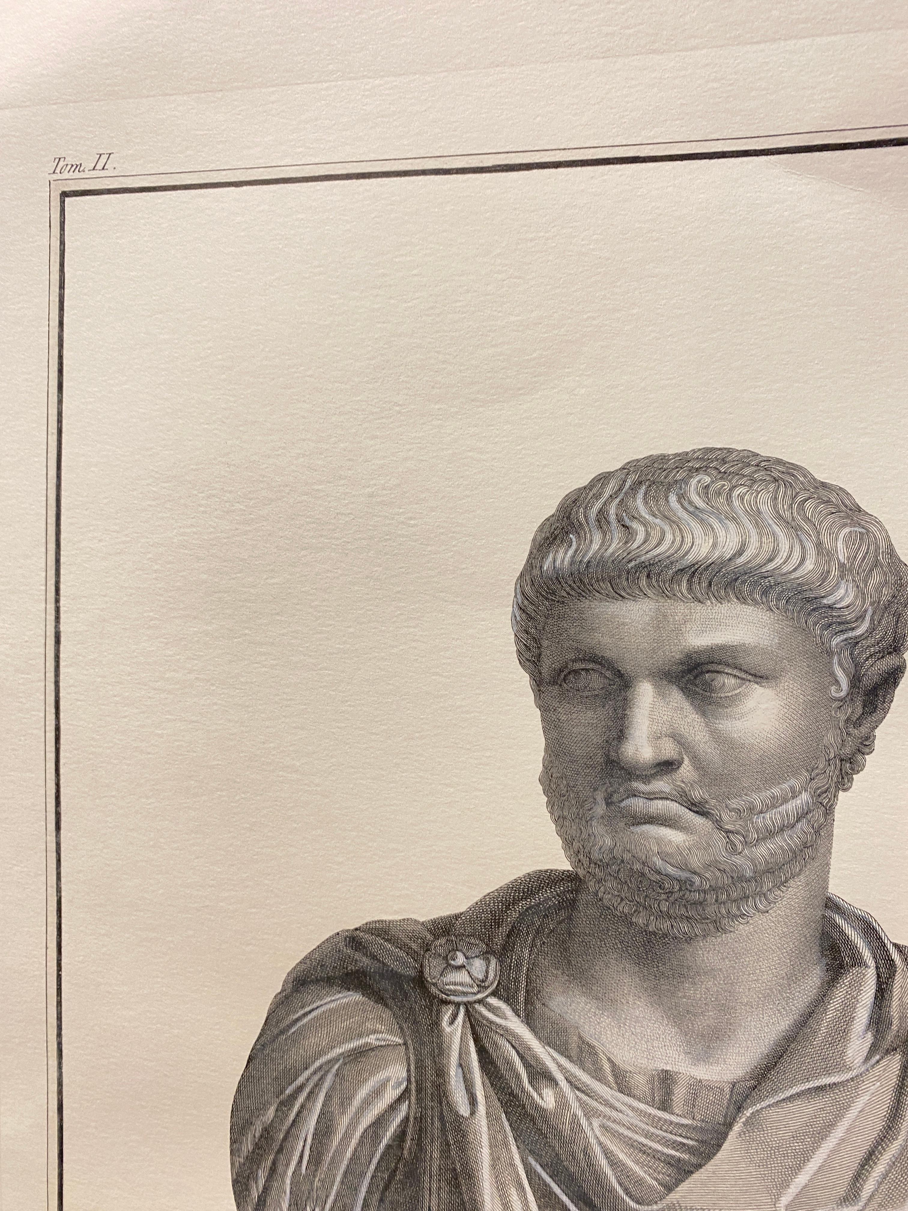 Contemporary Italian Hand Printed Antique Roman Emperor Bust 