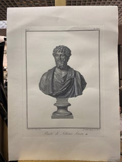 Contemporary Italian Hand Printed Antique Roman Emperor Bust " Settimio Severo"