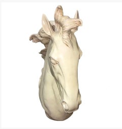 Scultura italiana contemporanea con testa di cavallo