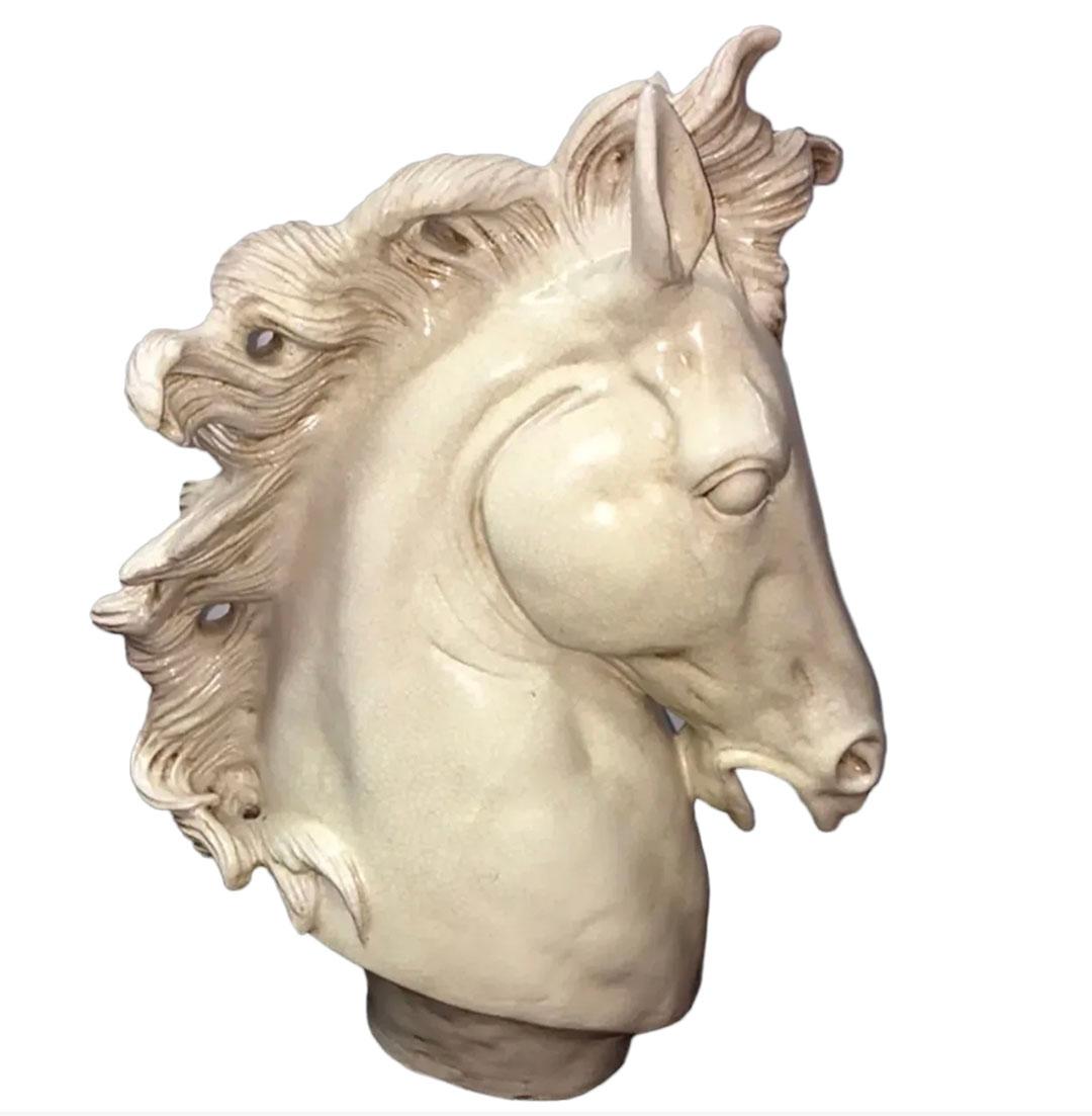 Escultura italiana contemporánea de cabeza de caballo en Bueno estado para la venta en Dallas, TX