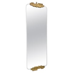 Contemporary Italian Industrial Ethnic Chic Bronze Tall Smoked Glass Mirror