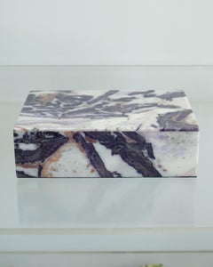 Contemporary Italian Large Purple Opal Box with Hinged Lid