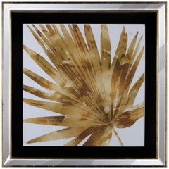 Cadre italien contemporain en bois doré et feuille d'or avec miroir '4 de 4'.