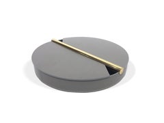 Contemporary Italian Leather & Swedish Brass Modern Minimalist Centerpiece Tray