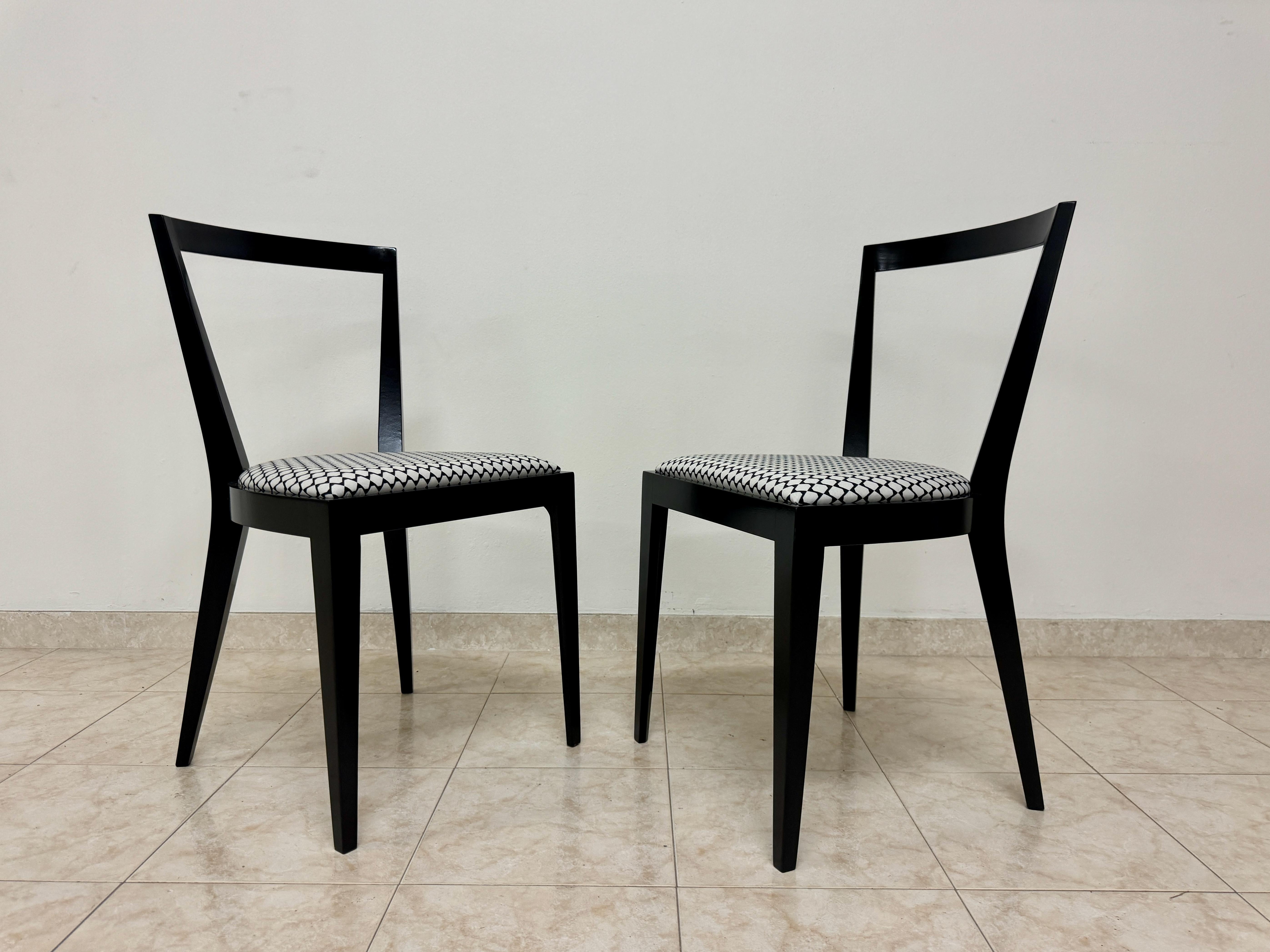 Contemporary Italian Made Mid Century Style Dining Chairs For Sale 1