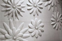 Décor mural contemporain en marbre italien 3D en marbre blanc