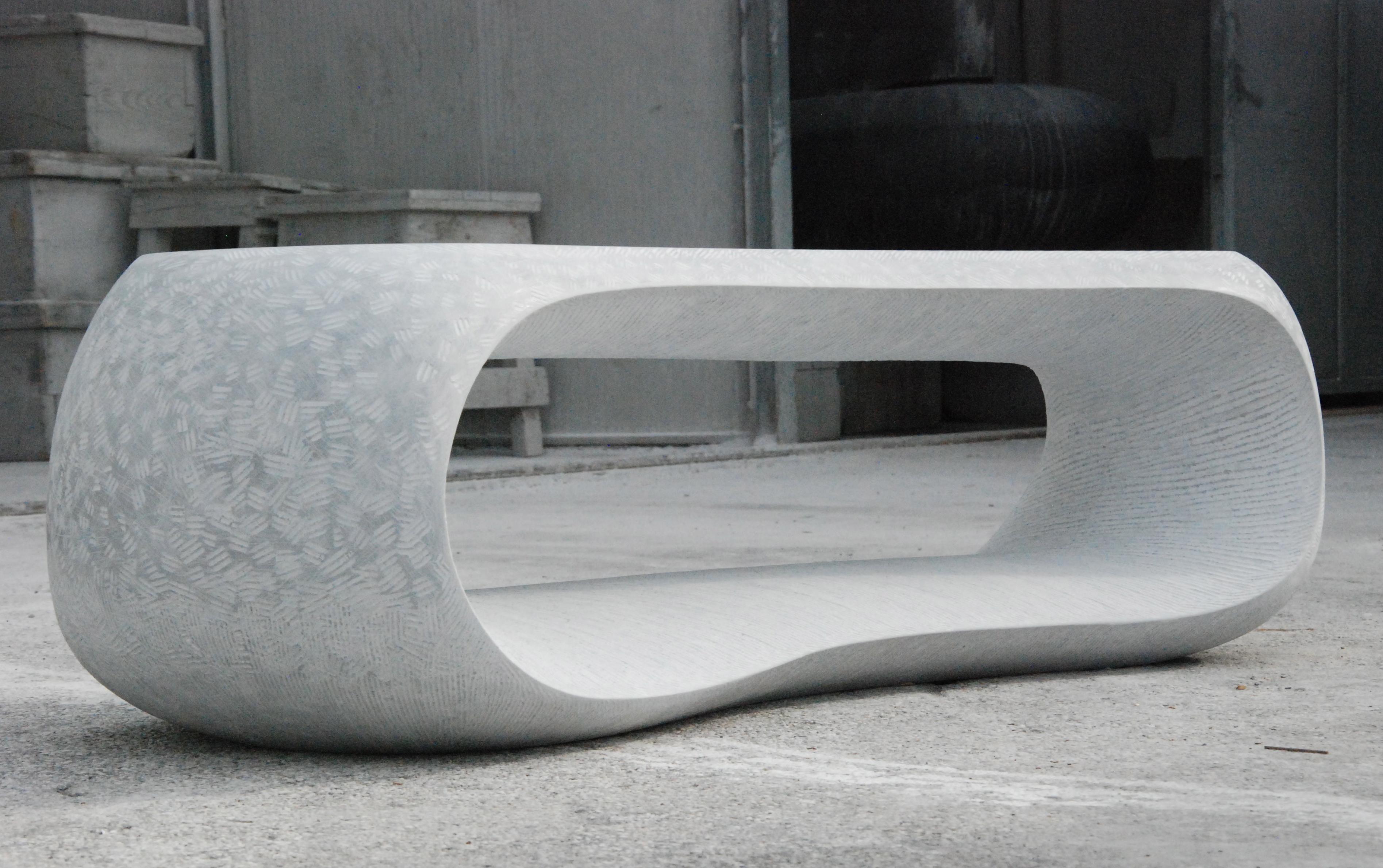 Contemporary Italian Marble Low Table or Bench Hand Carved by Giacomo Ravagli 5