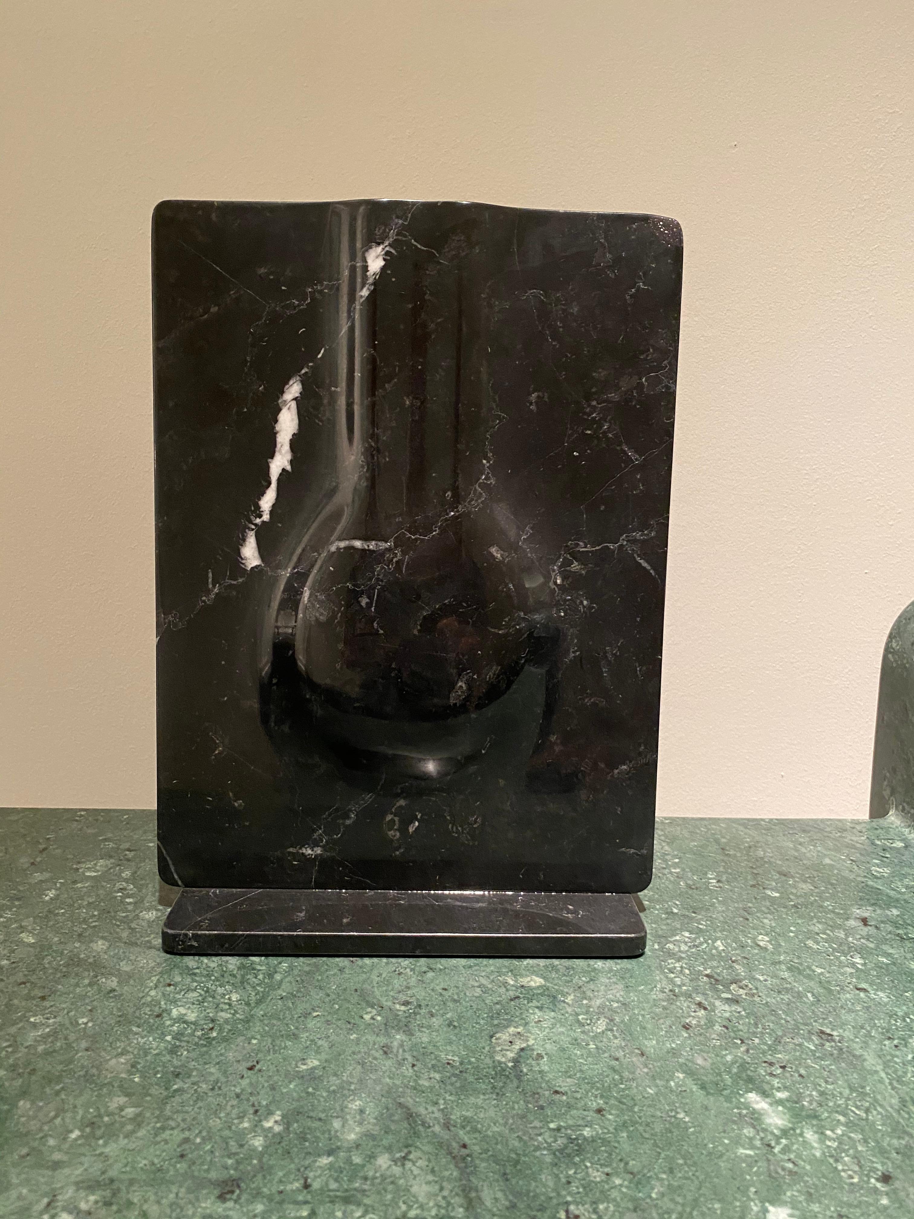 Contemporary Italian Marble Vase designed by Arik Levy in Black Marble For Sale 5
