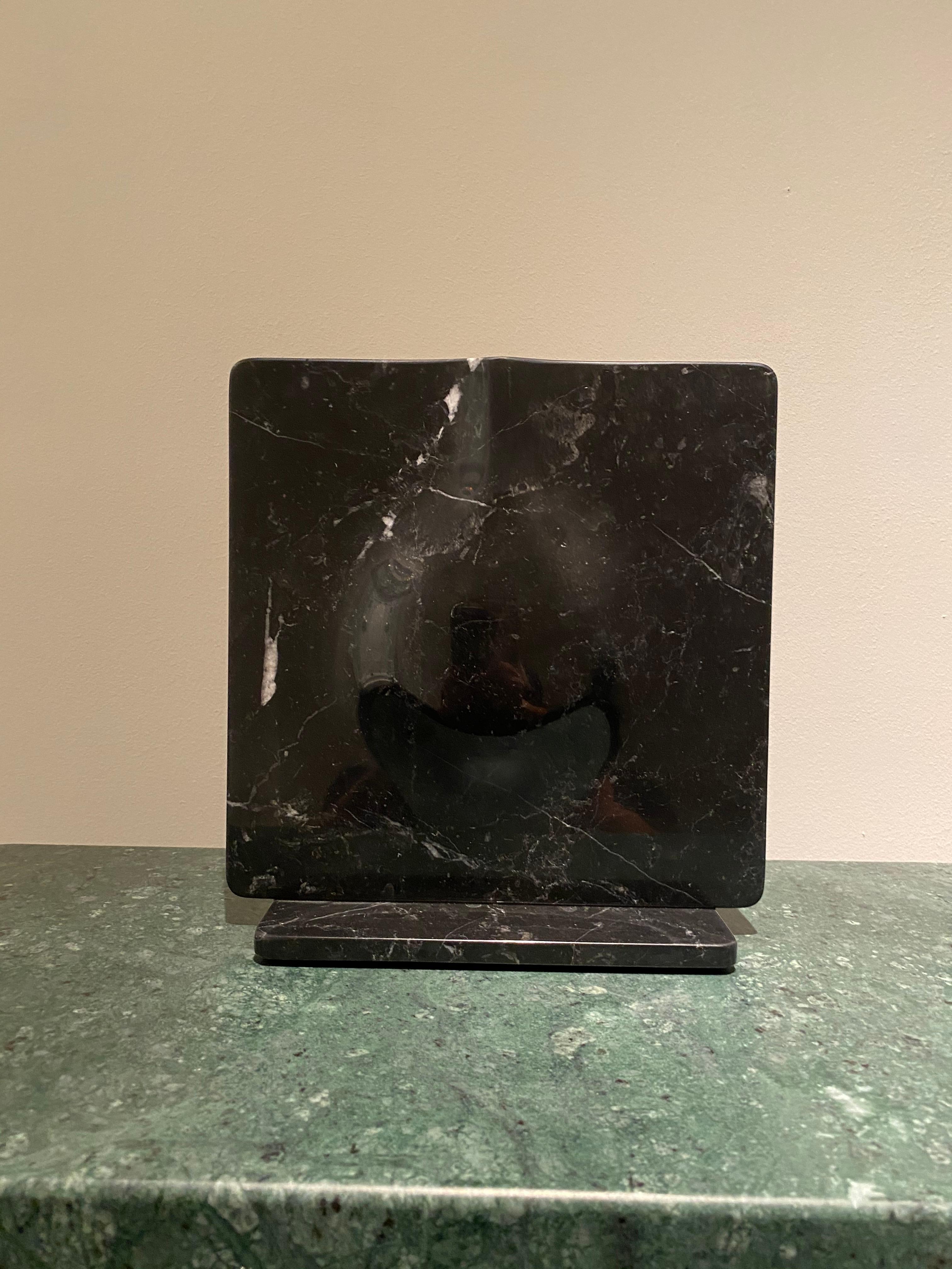 Contemporary Italian Marble Vase designed by Arik Levy in Black Marble For Sale 2