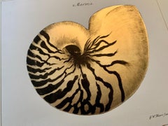 Zeitgenössischer italienischer ""Marina"-Druck mit Pressgravur auf reinem Blattgold