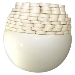 Contemporary Italian Martine Bedin White Ceramic "Ostia" Sculpture 