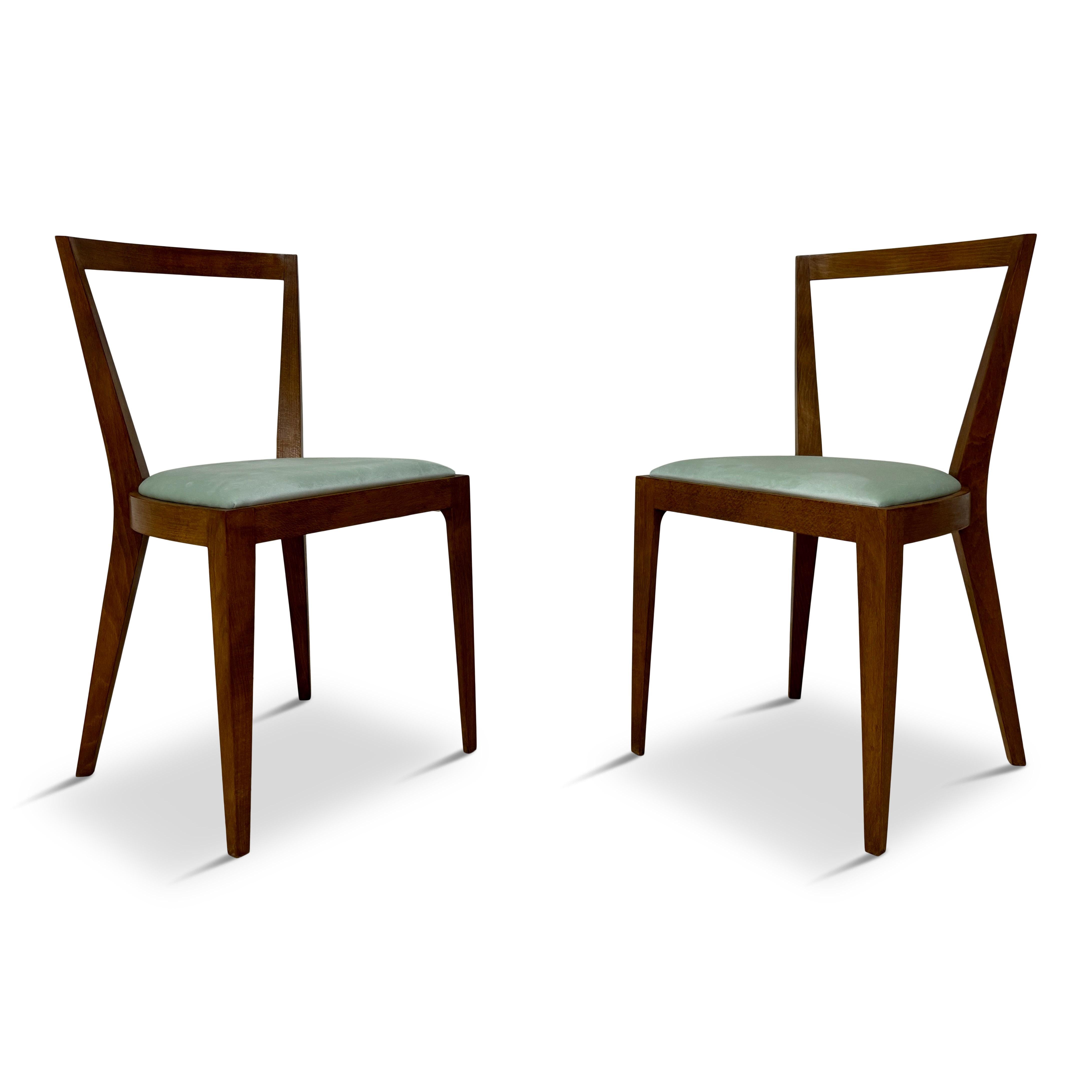 Contemporary Italian Mid Century Style Dining Chairs For Sale 2