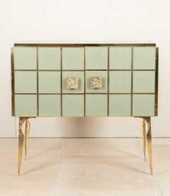 Contemporary Italian Mid-Century Style Glass Sideboard