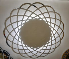 Contemporary Italian Minimalist Lace Decor Scalloped Round Mirror with Light