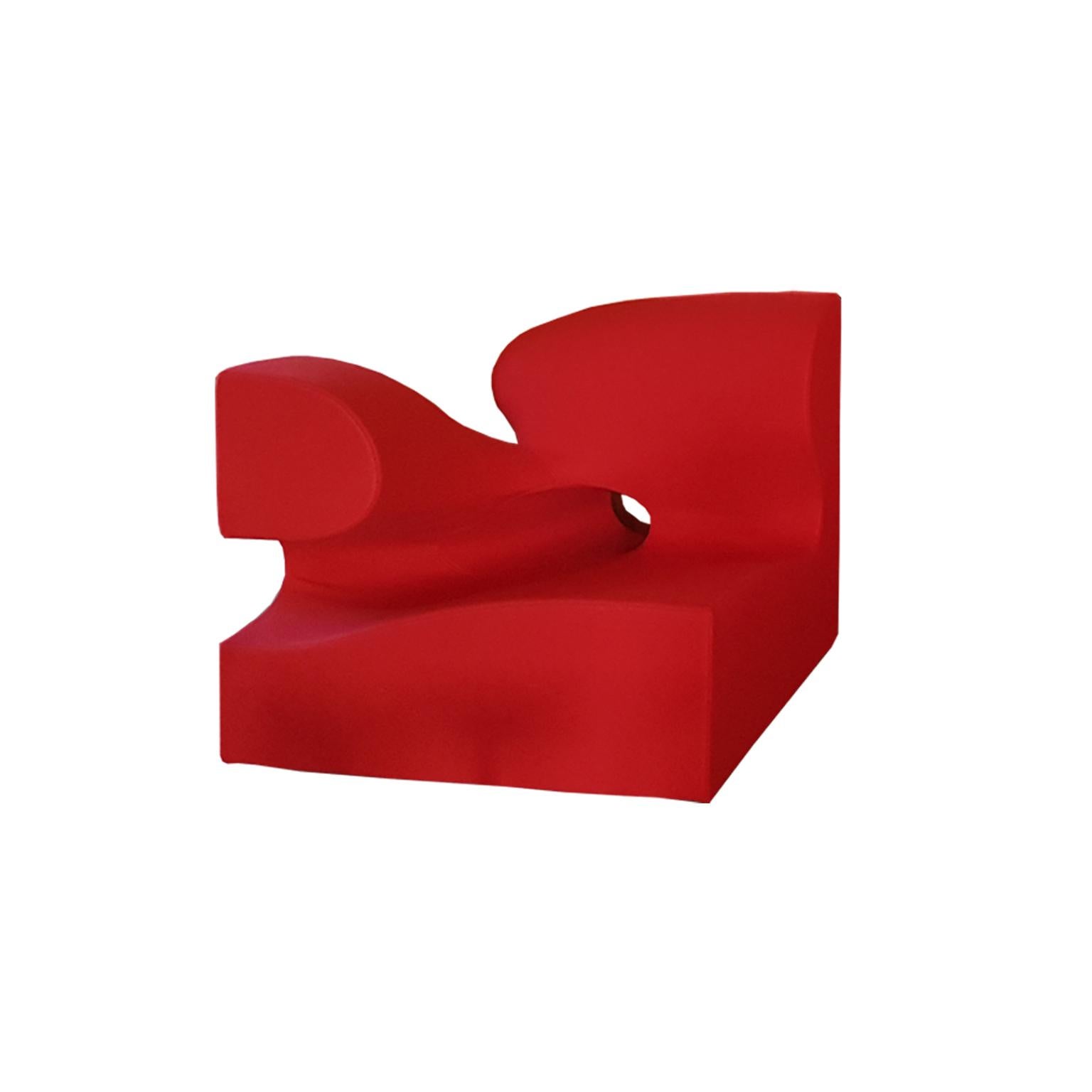 Contemporary Italian Moroso Modular Sofa with Red Wool Upholstery by Ron Arad For Sale 6