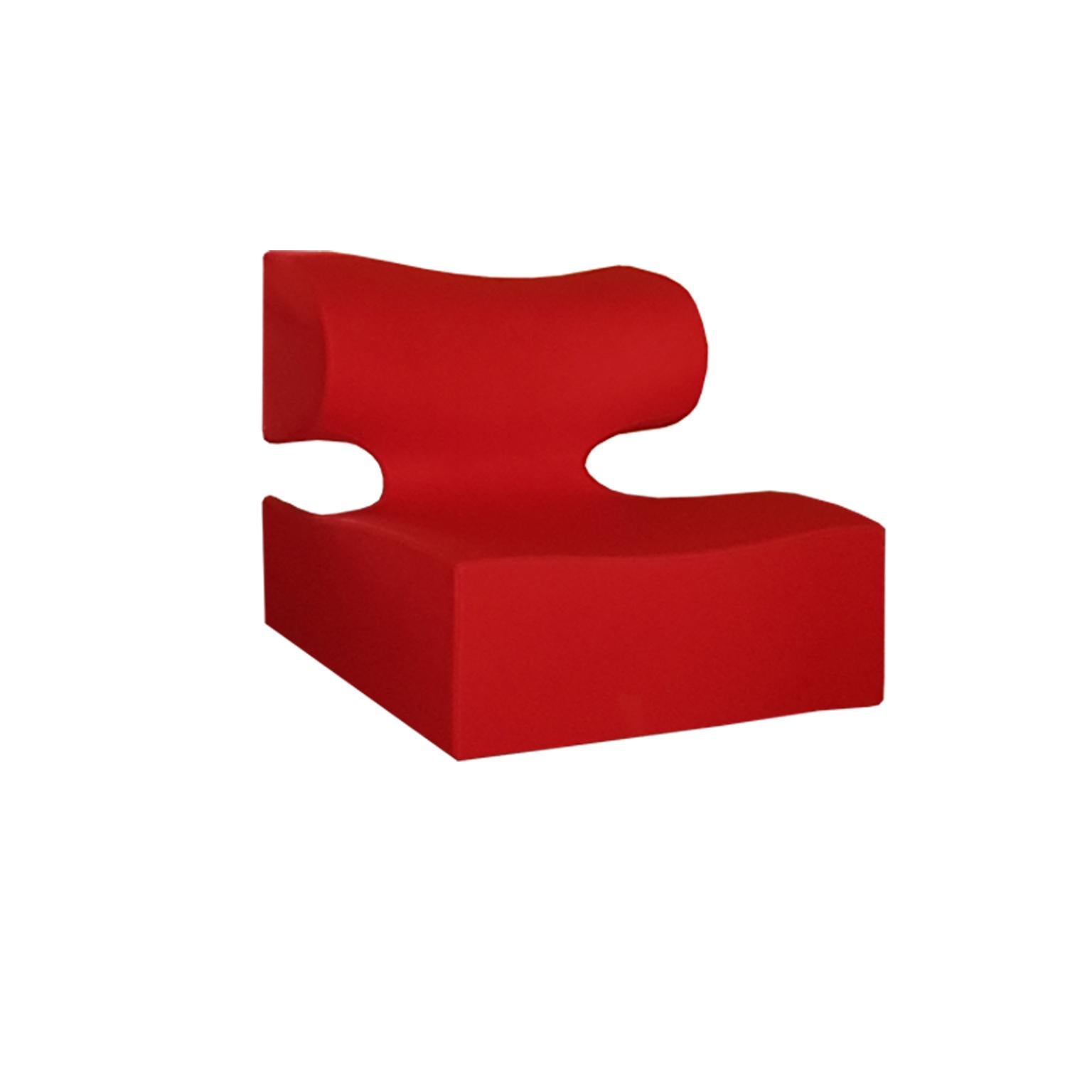 Contemporary Italian Moroso Modular Sofa with Red Wool Upholstery by Ron Arad For Sale 7