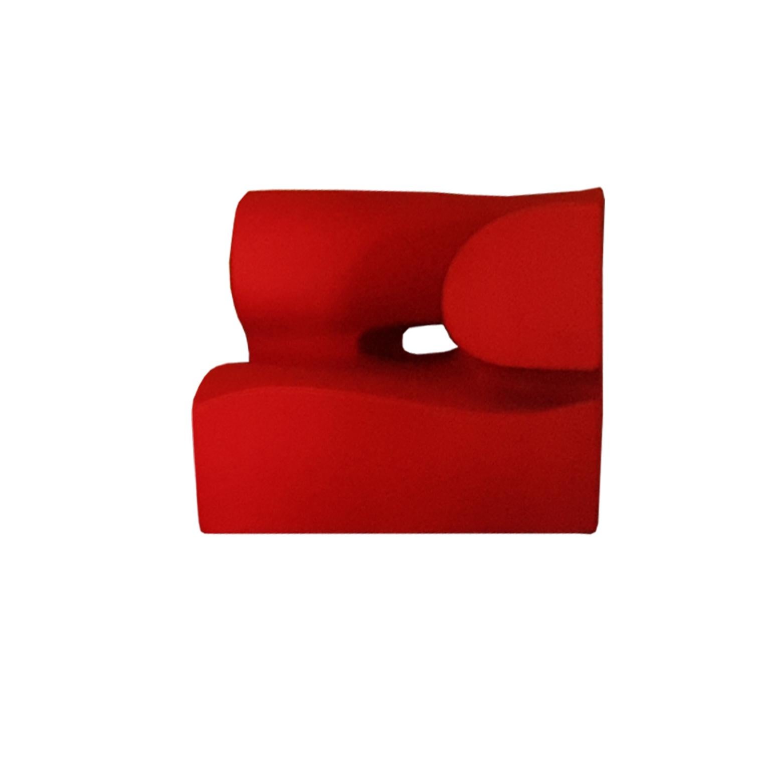 Contemporary Italian Moroso Modular Sofa with Red Wool Upholstery by Ron Arad For Sale 8