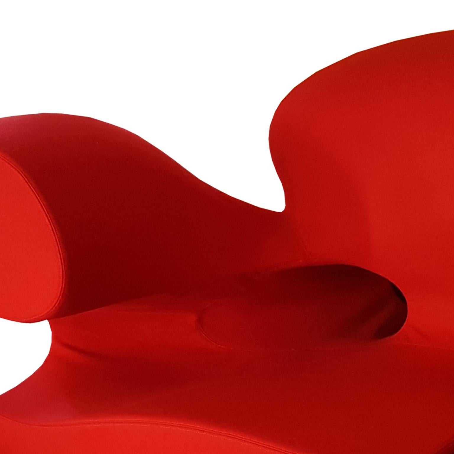 Contemporary Italian Moroso Modular Sofa with Red Wool Upholstery by Ron Arad In Excellent Condition For Sale In Mornico al Serio ( BG), Lombardia