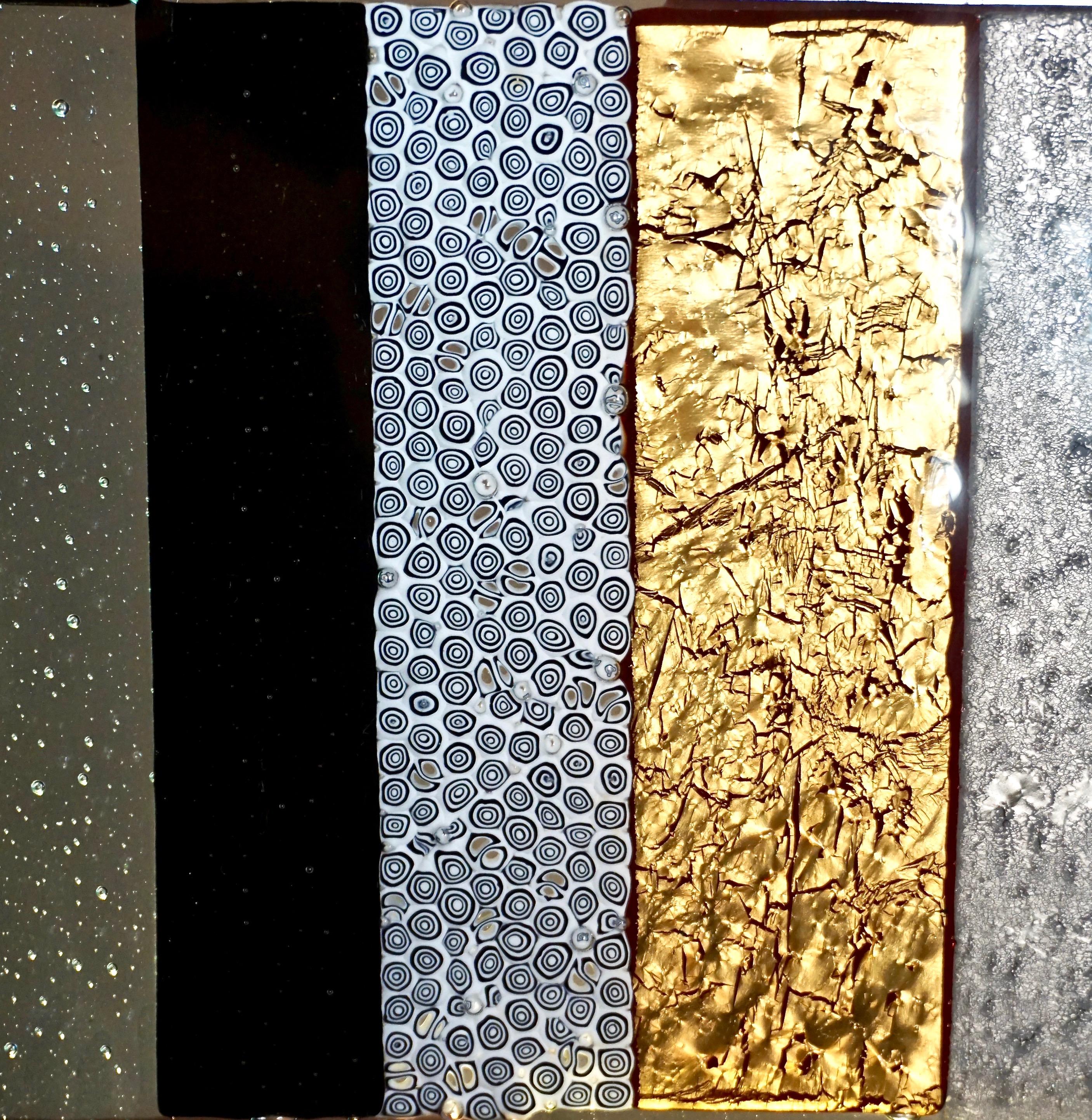 Zeitgenössische bunte Mosaik-Paneel-Skulptur aus italienischem Muranoglas, Silber und Gold (21. Jahrhundert und zeitgenössisch) im Angebot