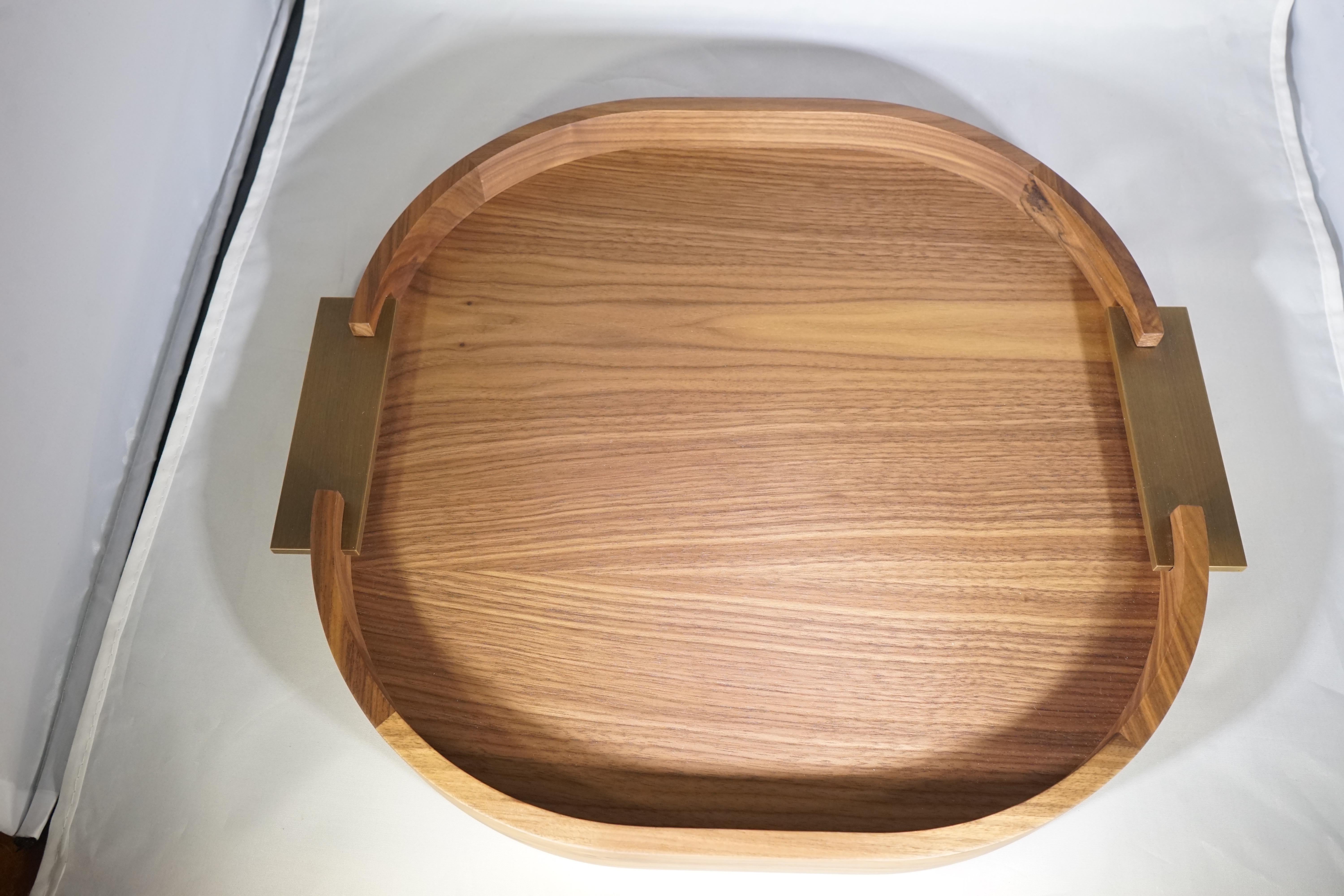 small round tray with handles